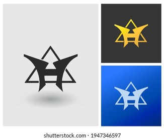 Símbolo de la compañía del triángulo del logotipo inicial de AH