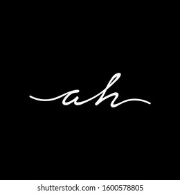 AH Initial luxury handwriting logo. handwriting logo of initial signature, wedding, fashion, jewelry, boutique, and botanical with creative template for any company or business - vector