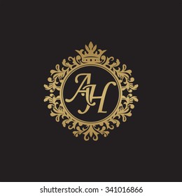 AH initial luxury ornament monogram logo