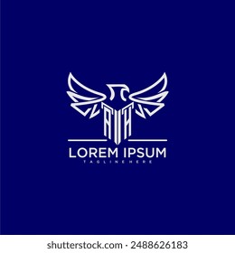 AH Initial Monogram für Business-Logo mit Eagle Bild