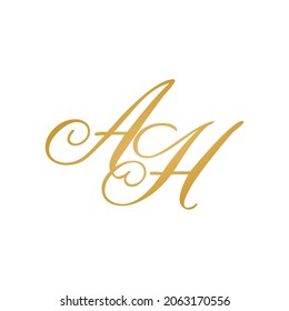 AH initial monogram logo handwriting