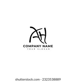 Ah Initial signature logo vector design