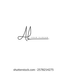 Ah initial signature logo vector design
