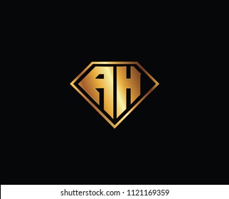 AH  initials letter in diamond shape