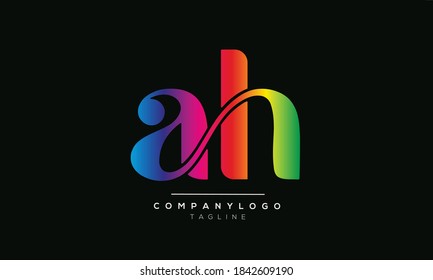AH initials monogram letter text alphabet logo design