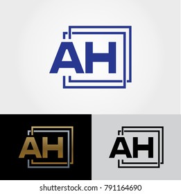 AH Letter Design - Initials Logo - Letter Logo