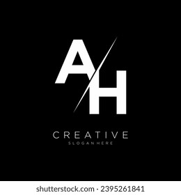AH letter design logo logotype icon concept with Sans serif font and classic elegant style look vector illustration. AH Letter Logo Design Template Vector Illustration.