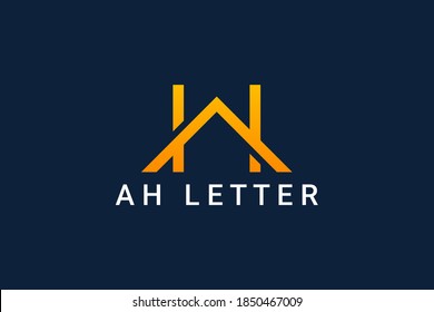 plantilla vectorial de diseño de logotipo conjunto de letras ah. logo de una h conjunta para una empresa de negocios. 