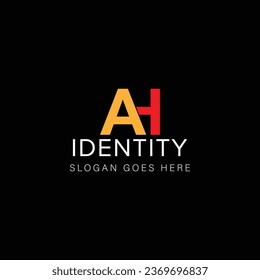 AH-Brief-Logo kreatives Design mit Vektorgrafik AH einfaches und modernes Logo