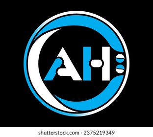 AH letter logo design with a circle shape AH Logo design with unique and simple design.
