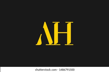 AH Letter Logo Design with Creative Modern Trendy Typography