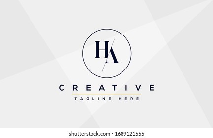 AH Letter Logo Design. Creative Modern A H Letters icon vector Illustration.