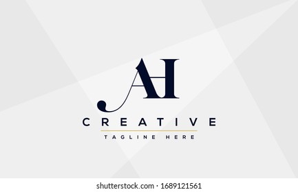 AH Letter Logo Design. Creative Modern A H Letters icon vector Illustration.