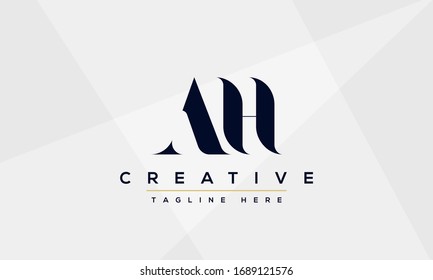 AH Letter Logo Design. Creative Modern A H Letters icon vector Illustration.