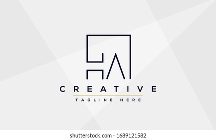 AH Letter Logo Design. Creative Modern A H Letters icon vector Illustration.
