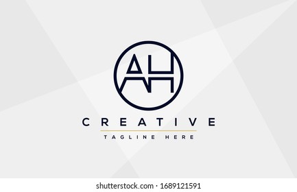 AH Letter Logo Design. Creative Modern A H Letters icon vector Illustration.