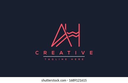 AH Letter Logo Design. Creative Modern A H Letters icon vector Illustration.
