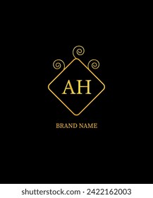 AH Letter Logo Design. Creative Initials Letter Concept. AH Icon Design