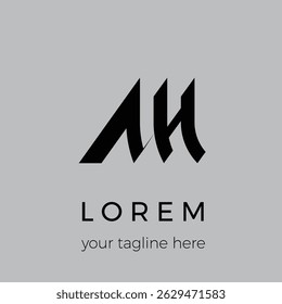 AH Letter Logo Design. Creative Modern icon vector illustration.