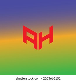 AH letter logo design in illustrator. Vector logo, calligraphy designs for logo, Poster, Invitation, etc.