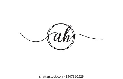 AH Letter Logo Design, Letters AH Monogram, Alphabet letter icon logo AH, Initial monogram letter AH logo Design