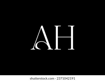 Diseño del logotipo de la letra AH y diseño del logotipo en monograma