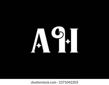 Diseño del logotipo de la letra AH y diseño del logotipo en monograma