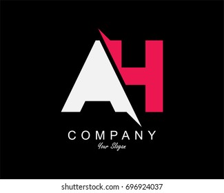 AH Letter Logo Design Template Element