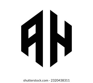 AH letter logo design vector template svg