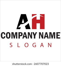 AH Letter Logo Design Vector Illustration, AH initial monogram with letter creative logo