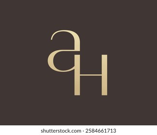 AH letter logo icon design. Classic style luxury initials monogram.