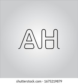 AH letter logo with white background.The nice black letter logo.The letter design.