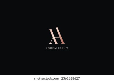 ah letter modern style fashion brand luxury style design modern style creative golden wordmark design typography illustration, ah wordmark, ha logo