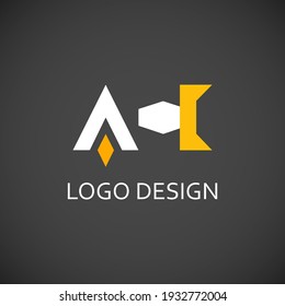 ah letter for simple logo design