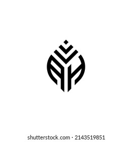 ah letter vector logo abstract