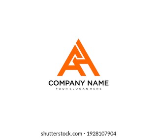 AH lettering logo design. Creative minimal monochrome monogram symbol. Universal elegant vector sign design. Premium business logo type. Graphic alphabet symbol for company business identity
