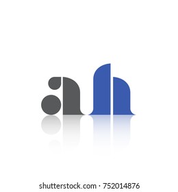 AH  lettering Logo vector isolated on white background