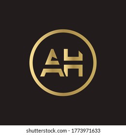 AH Logo Design Circle Typography Vector Template. Creative Letter AH Logo Vector