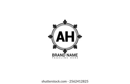 AH logo design. AH Letter Logo Desig. Initial letter AH logotype company logo design. A H vector logo for business and company.