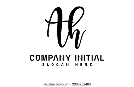 AH logo design.ah Letter vector