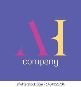 AH logo design. Letters A and H. Monogram logo.