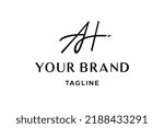 AH logo design, monogram, letter, initial, icon, symbol. Its sophisticated, handwritten design style is perfect for photographers, stylists, boutique hotels, and bespoke fashion labels.
