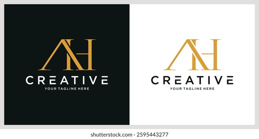 AH logo design template illustration
