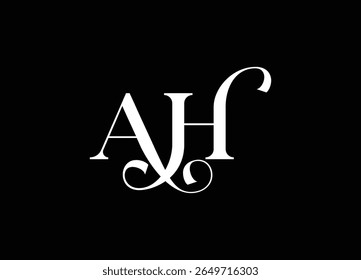 AH logo Design Template Vector Graphic Branding Element.