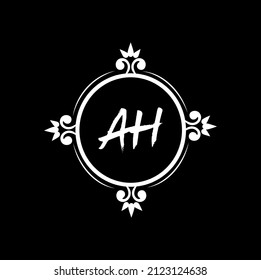 AH-Logo-Design mit einzigartigem und einfachem Design