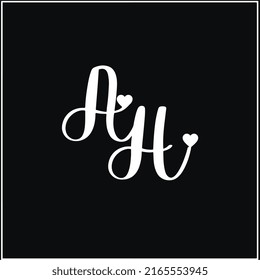 Diseño del logotipo AH, Vector con fondo negro
