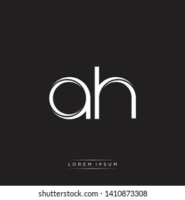 AH Logo Initial Letter Split Lowercase Monogram Logo Black Background EPS 10