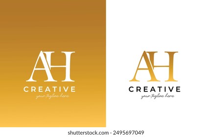 ah logo or ah letter logo design for business and company	