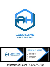AH logo letter initial, Abstract polygonal Background Logo,