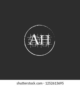 ah logo letter initial, Abstract Polygonal Background Logo, design for Corporate Business Identity,flat icon, Alphabet letter